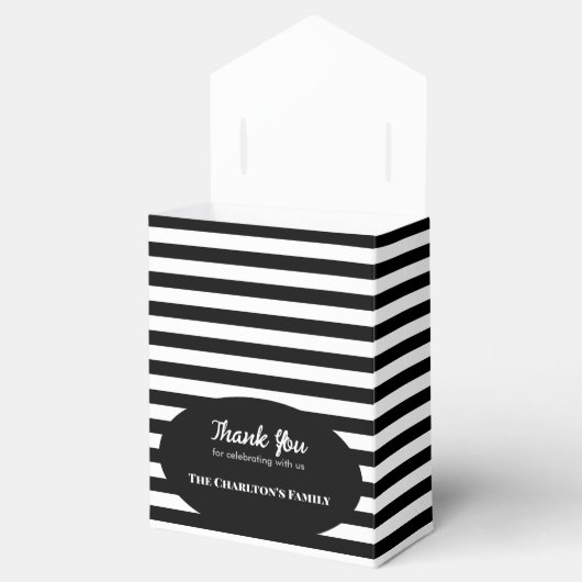 doopsel 1 sectie aangepaste foto strepen bedankdoosjes (Geopend)