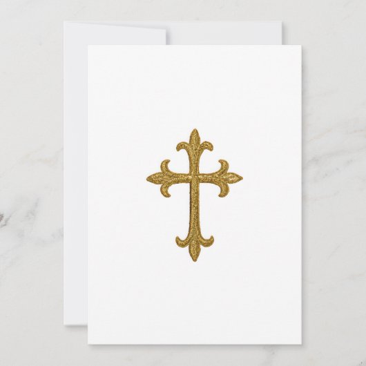 Doopsel bevestiging 1e Communie Gouden Kruis 2 Kaart (Voorkant)