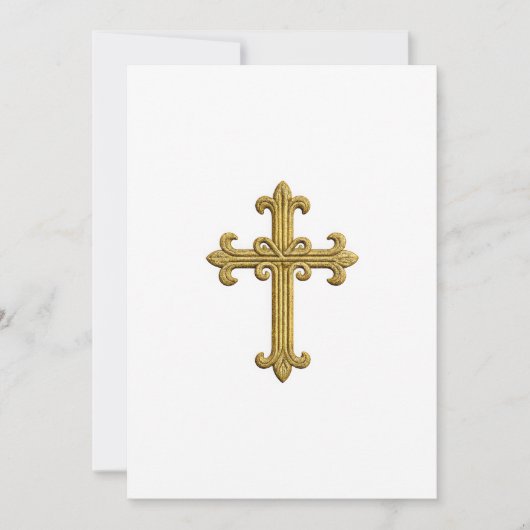 Doopsel bevestiging 1e Communie Gouden Kruis 3 Kaart (Voorkant)