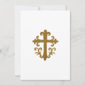 Doopsel bevestiging 1e Communie Gouden Kruis 4 Kaart (Voorkant)