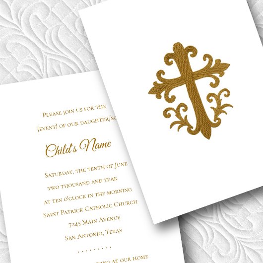 Doopsel bevestiging 1e Communie Gouden Kruis 4 Kaart