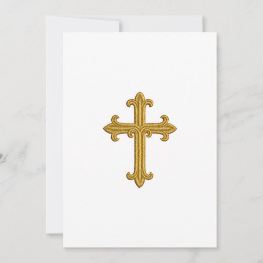 Doopsel bevestiging 1e Communie Gouden Kruis Kaart (Voorkant)