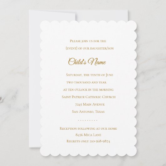 Doopsel bevestiging 1e Communie Trefoil Cross Kaart (Achterkant)