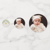 Doopsel Bladgroen Marmer Faux Gold Folie Groene Bl Confetti (Voorkanten)