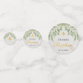 Doopsel Bladgroen Marmer Faux Gold Folie Groene Bl Confetti (Achterkanten)