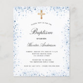 Doopsel blauw jongen blauw wit uitnodiging (Voorkant)