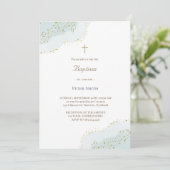 Doopsel blauw waterverf ontwerp kaart (Staand voorkant)