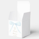 Doopsel blauwe boog bedankdoosjes (Geopend)