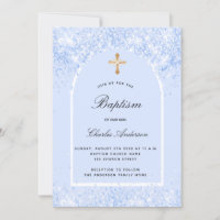 Doopsel blauwe confetti boogjongen