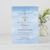 Doopsel Blauwe Rozen Kaart (Staand voorkant)