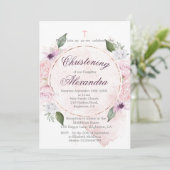 Doopsel Bloemen Rozen Rozen Krans Kaart (Staand voorkant)