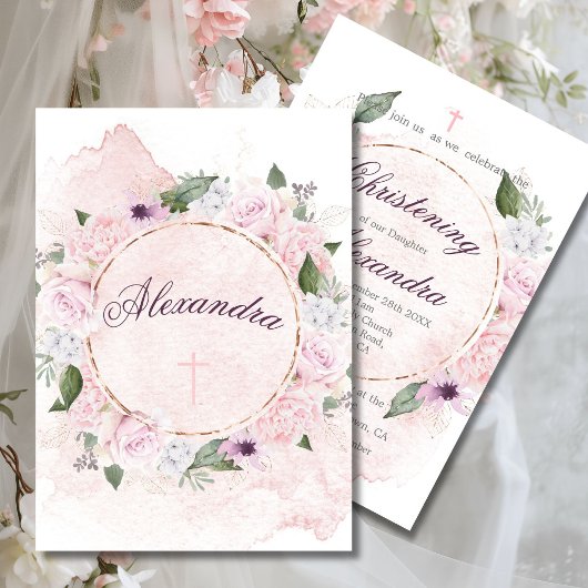 Doopsel Bloemen Rozen Rozen Krans Kaart