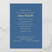 Doopsel Communie Bevestiging Blauwe Wervelkruis Folie Uitnodiging (Achterkant)