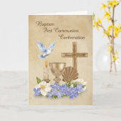 Doopsel Communie Bevestiging RCIA Gefeliciteerd Kaart (Gele Bloem)