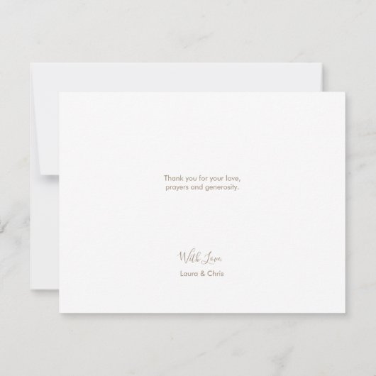 doopsel dank u baby meisje eenvoudig roze goud kaart (Achterkant)