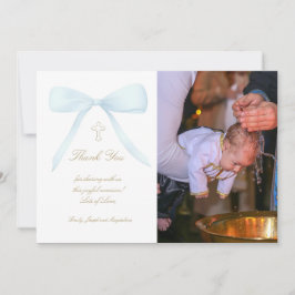 Doopsel dank u foto blauwe boog kaart