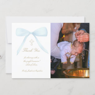 Doopsel dank u foto blauwe boog kaart