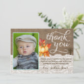 Doopsel doop Dankjewel Kaart, Pompoenen Kruis Bedankkaart (Staand voorkant)