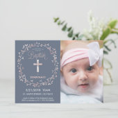 Doopsel, doop Fotouitnodiging - Baby Girl Kaart (Staand voorkant)