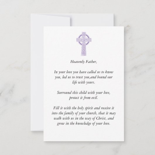 Doopsel doopgebed Kaart (Achterkant)