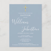 Doopsel doopsel Dusty Blue Uitnodiging (Voorkant)