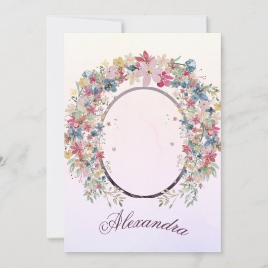 Doopsel doopsel Foto Roze Bloemmeisjes Kaart (Achterkant)