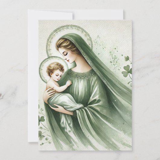 Doopsel doopsel Ierse Groene Keltische Kruis Kaart (Achterkant)