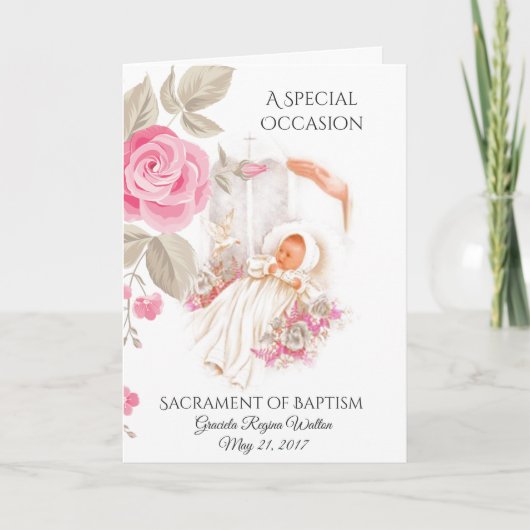 Doopsel doopsel meisje Christelijke uitnodiging (Voorkant)