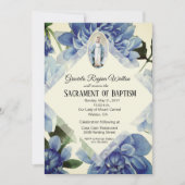 Doopsel doopsel religieuze blauwe bloemen kaart (Voorkant)