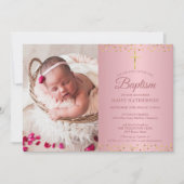 Doopsel doopsel Roos Gold Hearts Foto Kaart (Voorkant)