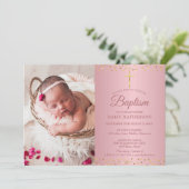 Doopsel doopsel Roos Gold Hearts Foto Kaart (Staand voorkant)