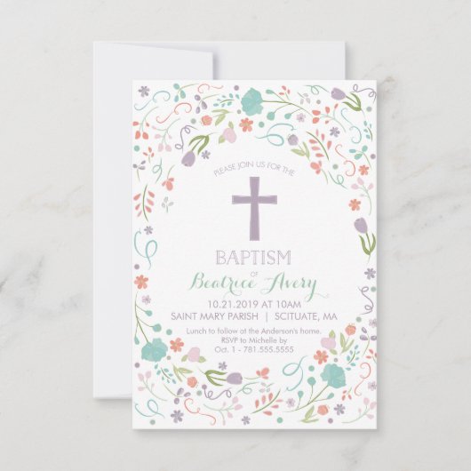 Doopsel, doopuitnodiging - Gepersonaliseerd Kaart (Voorkant)