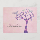 Doopsel doopvogeltrio in boomfeestuitnodiging aankondigingskaart (Voorkant)