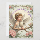 Doopsel engel uitnodiging platte kaart (Voorkant)