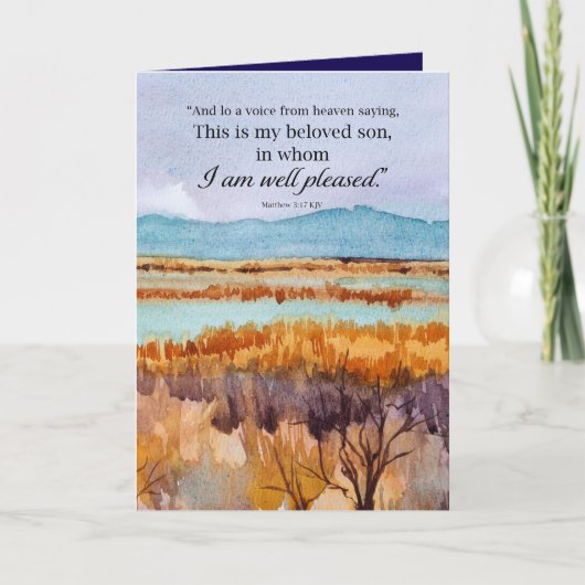 Doopsel Felicitaties Bijbel Matthew Desert Kaart (Voorkant)