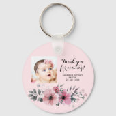 Doopsel Foto BEDANKT VOOR UW KOMST! Elegante bloem Sleutelhanger (Voorkant)