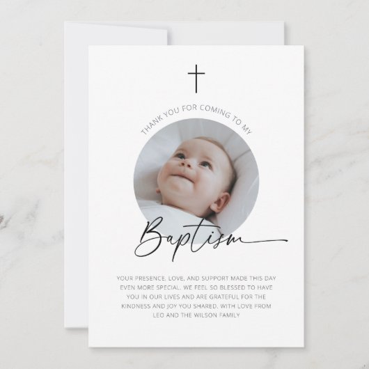 Doopsel Foto Dank u Bedankkaart (Voorkant)