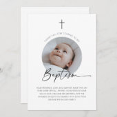 Doopsel Foto Dank u Bedankkaart (Voorkant / Achterkant)