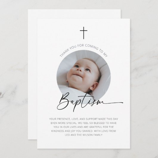 Doopsel Foto Dank u Bedankkaart (Voorkant / Achterkant)