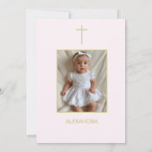Doopsel Foto Goud Roze Meisjes Religieus Kaart (Achterkant)