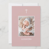 Doopsel Foto Witte Roze Meisjes Religieus Kaart (Achterkant)