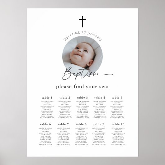 Doopsel Foto Zitplaatskaart Poster (Voorkant)