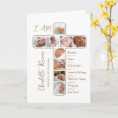 Doopsel Fotocollage Kruisvorm Kaart (Gele Bloem)