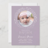 Doopsel Fotouitnodiging, Baby Meisje Afbeelding Ui Kaart (Voorkant)