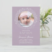 Doopsel Fotouitnodiging, Baby Meisje Afbeelding Ui Kaart (Staand voorkant)