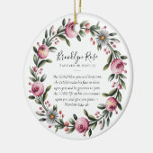 Doopsel Gebed Floral Keepsake Keramisch Ornament (Links)