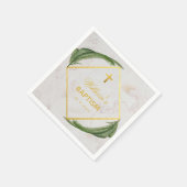 Doopsel Greenery Marble Faux Gold Foil Fern Leaves Servet (Hoek)