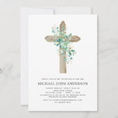 Doopsel Greenery Sage Eucalyptus Uitnodiging (Voorkant)