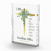 Doopsel jongen Eucalyptus vertrekt op kruisbeeld Fotoblokken (Rechts)