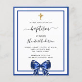 Doopsel jongen koninklijk blauw witte boog uitnodi (Voorkant)